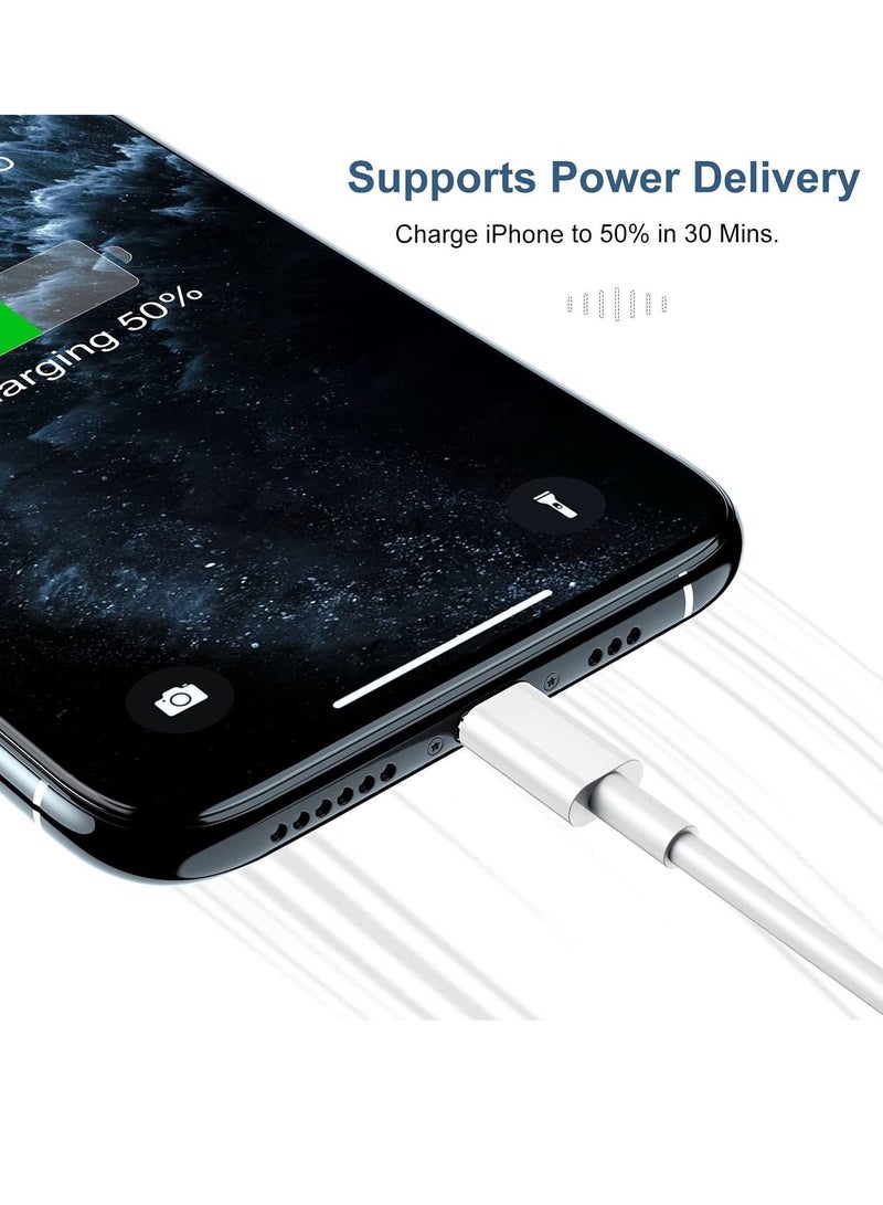 20W USB C Power Adapter with USB Type C Cable Compatible for iPhone Charger 13, 12, 11, X Series and Later (Charger) - Image 4