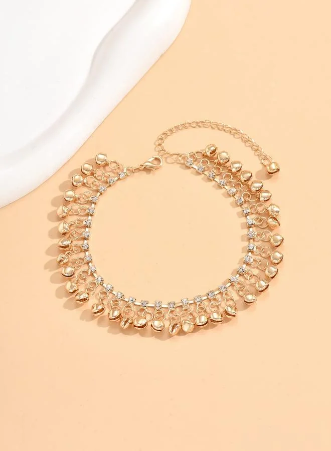 Take Two Embellished Anklet with Tassel Bells