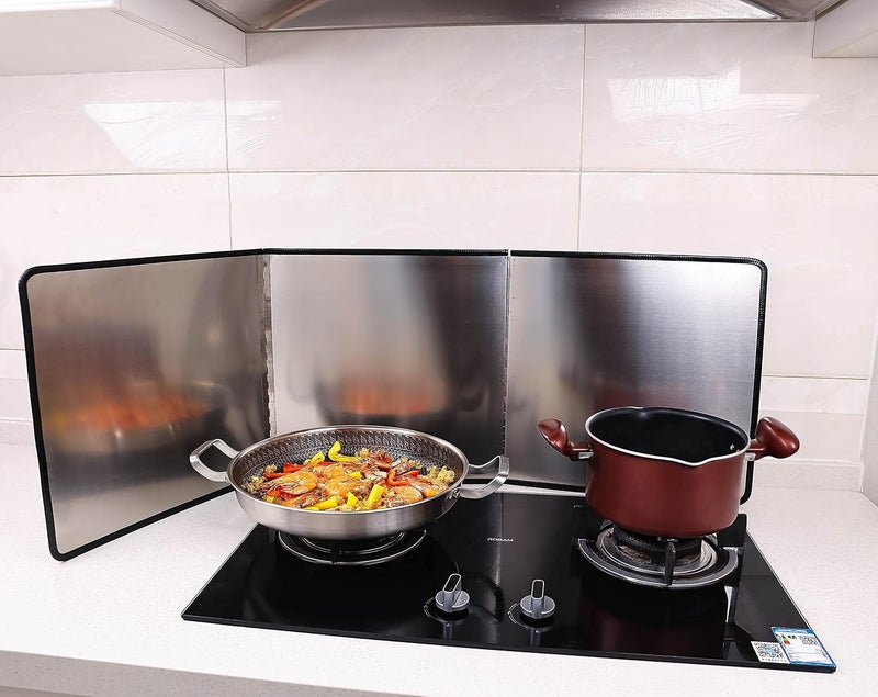 XINBADA Splatter Screen for Frying Pan - Ultimate Kitchen Backsplash Protector and Grease Splatter Guard for Frying Pan, Foldable Stainless Steel Anti Oil Splatter Guard - Image 5