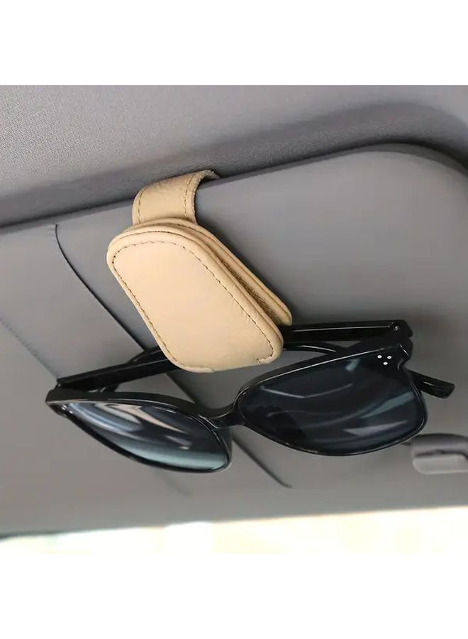 Black Magnetic Glasses Clip Case Storage Car Sun Visor Organizer 1pc - Image 5