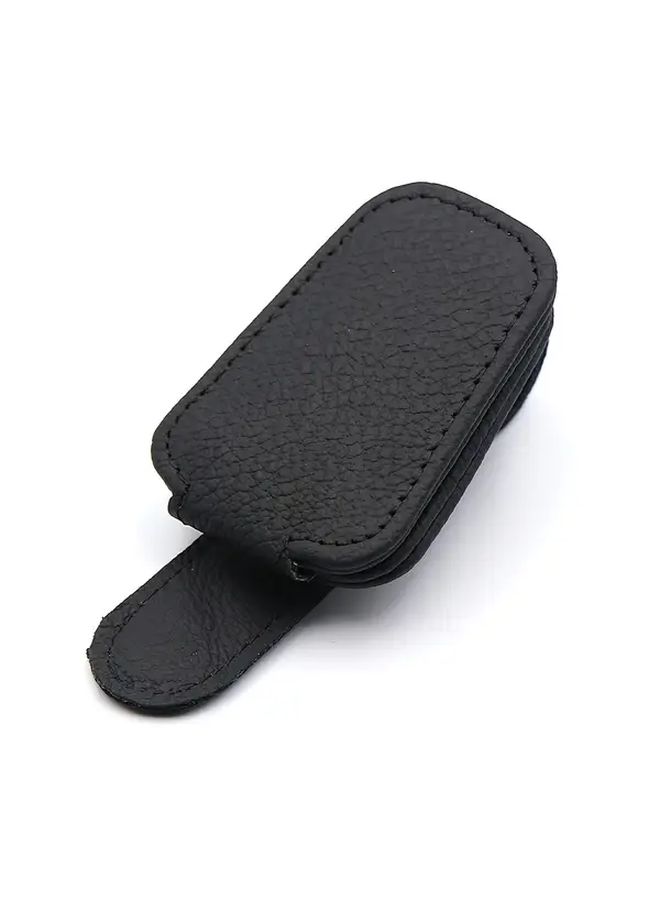 Black Magnetic Glasses Clip Case Storage Car Sun Visor Organizer 1pc - Image 2