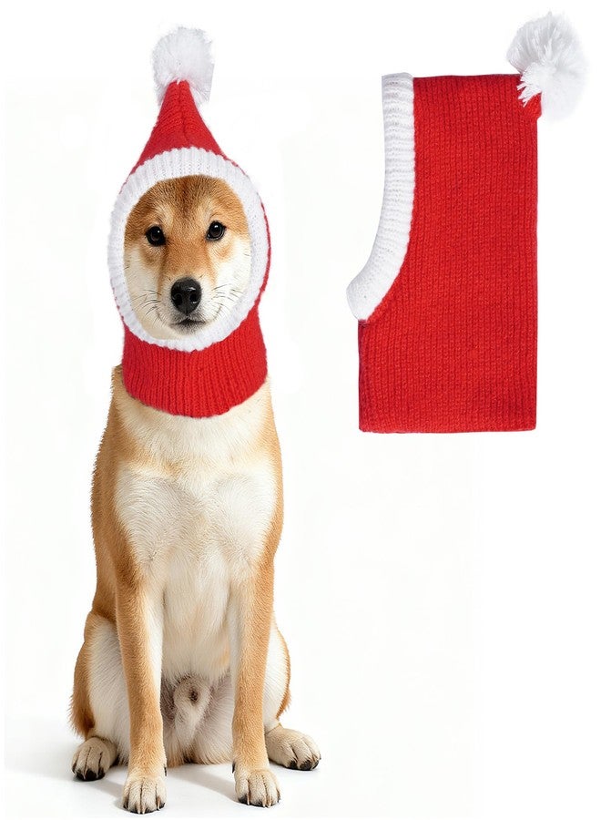 Fengek Dog Winter Hat - Dog Beanie with Ear Warmers, Pet Ear Muffs & Snood Style, Winter Hats for Small & Medium Pets (Red) - Image 1