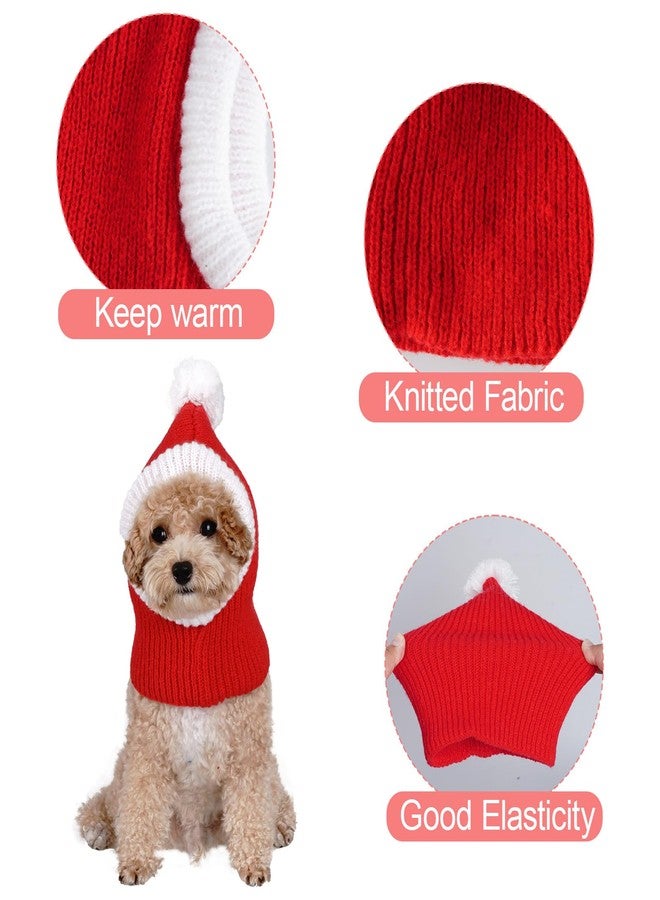 Fengek Dog Winter Hat - Dog Beanie with Ear Warmers, Pet Ear Muffs & Snood Style, Winter Hats for Small & Medium Pets (Red) - Image 3