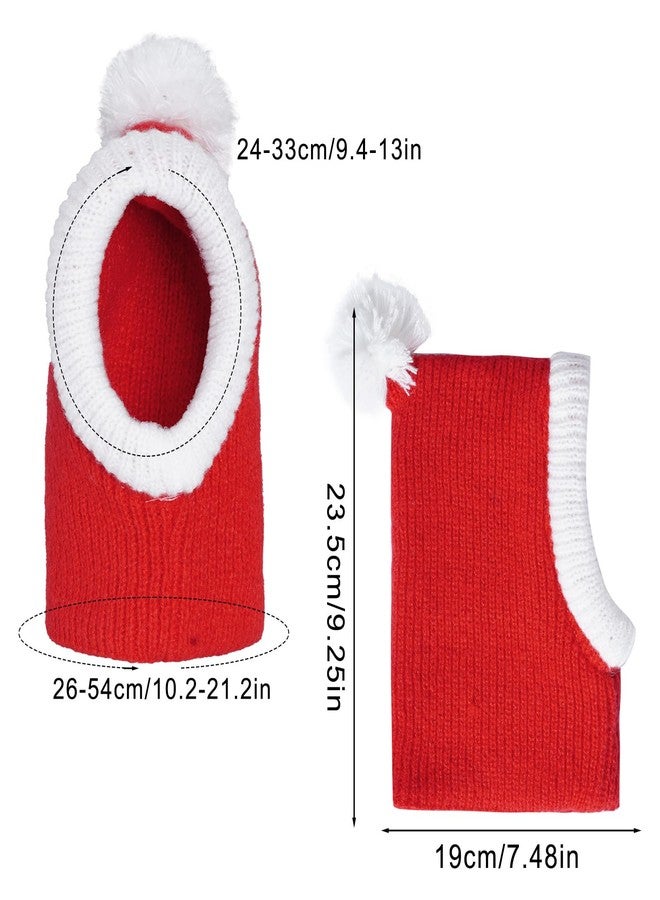 Fengek Dog Winter Hat - Dog Beanie with Ear Warmers, Pet Ear Muffs & Snood Style, Winter Hats for Small & Medium Pets (Red) - Image 2