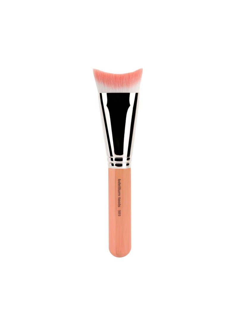 Bdellium Tools Bdellium Tools Professional Makeup Brush - Pink Bambu Series 989 Inverted Face Blending - With Soft Synthetic Fibers, For Blending (Pink, 1pc) 