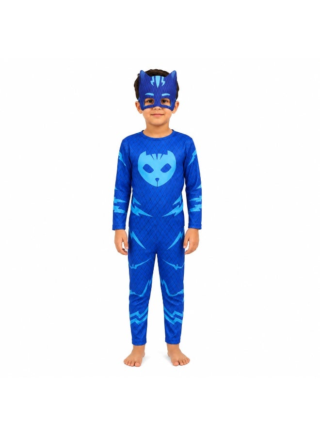 زي كات بوي التنكري للأطفال من Joy Land – بدلة PJ Masks مع قناع – زي شخصيات كرتونية للحفلات والهالوين والتنكر - Image 1