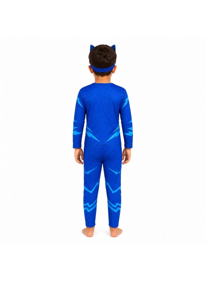 زي كات بوي التنكري للأطفال من Joy Land – بدلة PJ Masks مع قناع – زي شخصيات كرتونية للحفلات والهالوين والتنكر - Image 4