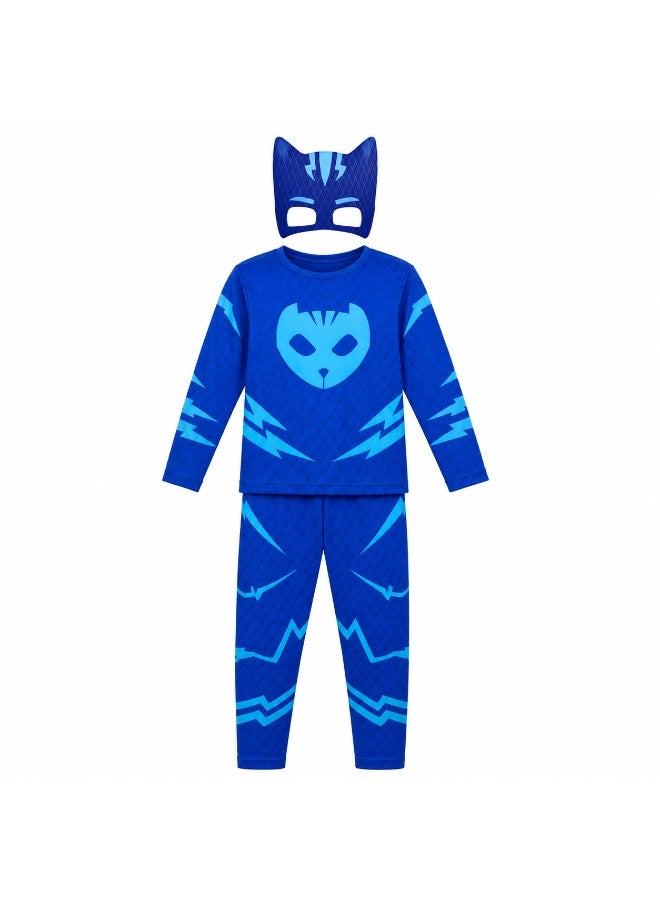 زي كات بوي التنكري للأطفال من Joy Land – بدلة PJ Masks مع قناع – زي شخصيات كرتونية للحفلات والهالوين والتنكر - Image 5