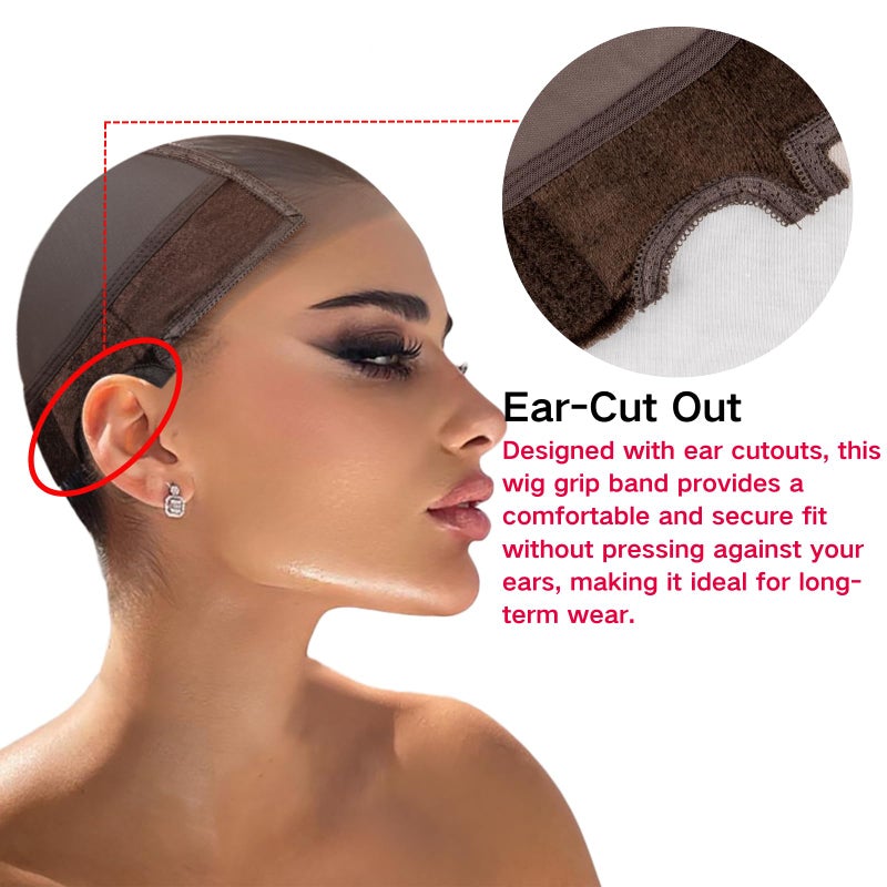Isshin Beauty Lace Wig Grip Cap Women Small Size 4x5 Transparent Swiss Lace Front Nonslip Wig Gripper for Keeping Wigs In Place Adjustable Elastic Headband with Velcro - Image 3