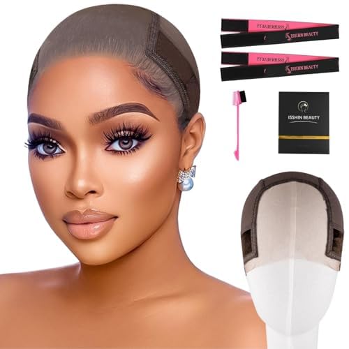 Isshin Beauty Lace Wig Grip Cap Women Small Size 4x5 Transparent Swiss Lace Front Nonslip Wig Gripper for Keeping Wigs In Place Adjustable Elastic Headband with Velcro - Image 1