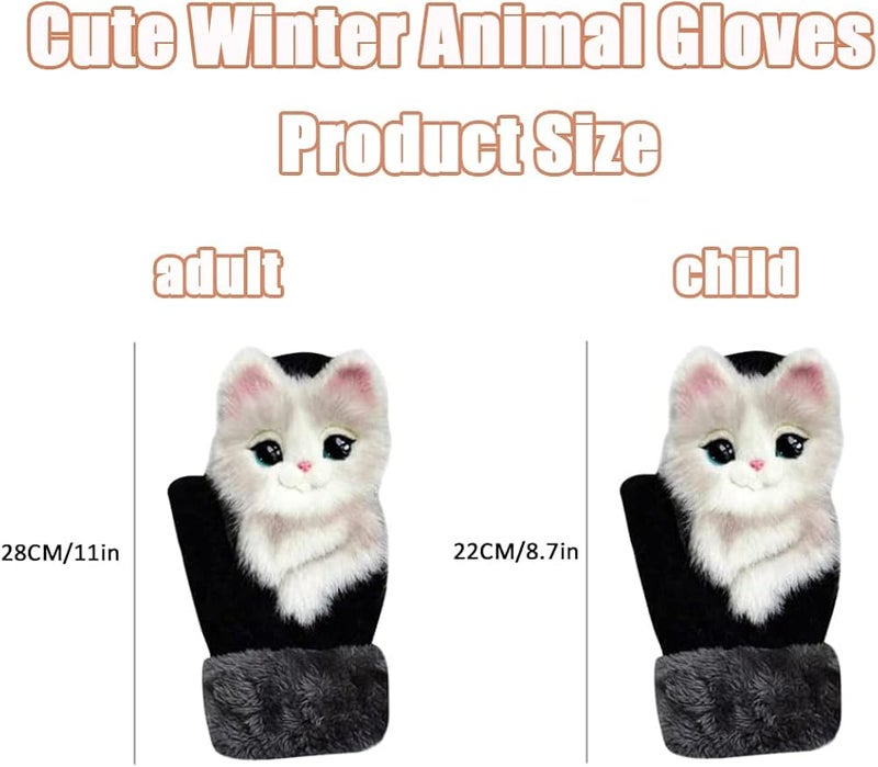 Cute Winter Animal Gloves, New Cute Animal Mittens, Hand-Knitted Pet Gloves, Handmade Knitted Plush Animal Mittens - Image 5