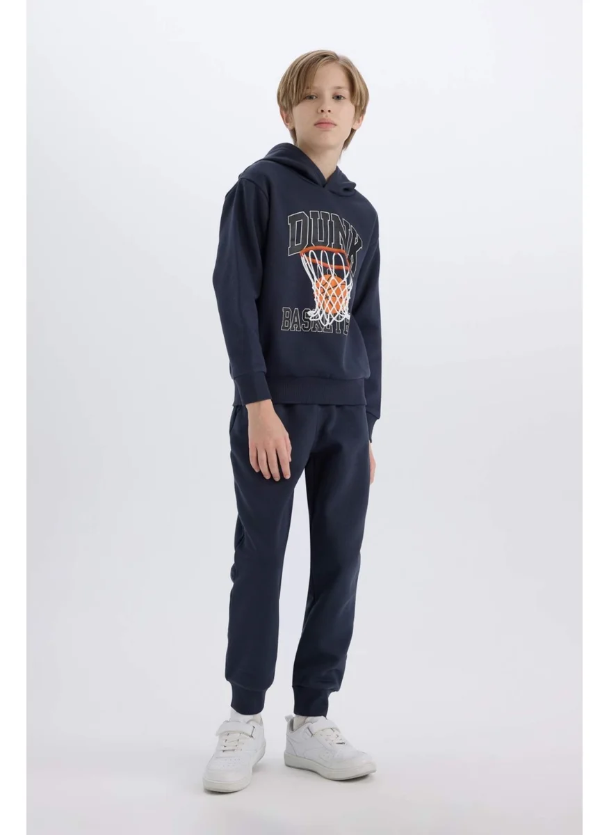 ديفاكتو Boy's 2-Piece Set Hooded Printed Sweatshirt Elastic Waist Leg Tracksuit Bottoms B0410A824CW