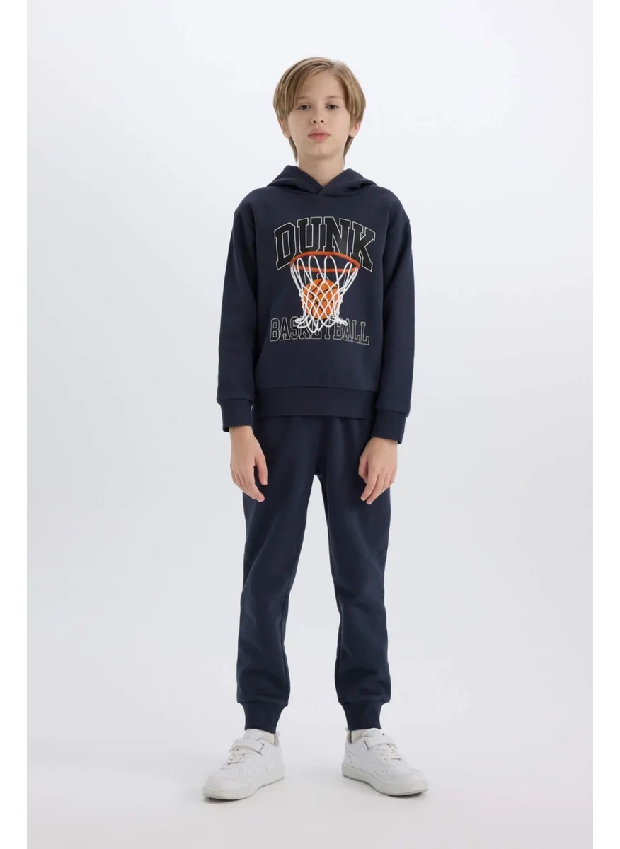 ديفاكتو Boy's 2-Piece Set Hooded Printed Sweatshirt Elastic Waist Leg Tracksuit Bottoms B0410A824CW
