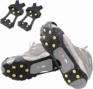 Shaddock Fishing Shaddock Fishing Ice Cleats for Shoes Boots, Ice Cleats Snow Cleats Over Shoe Boots Anti Slip Traction Cleat 10 Studs - Image 1