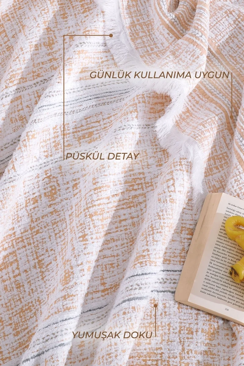 Elart Nish Blanket Set Double 4 Piece Yellow