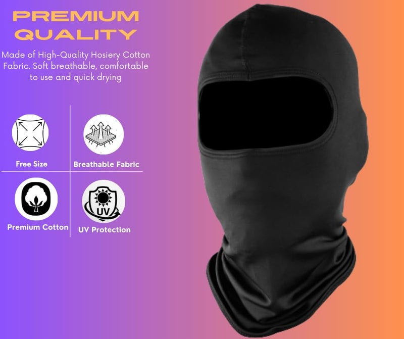 SOUL eTHICS Unisex Premium Spandex Breathable, Stretchable Full Face Mask For Winter, Dust, Cold, Protection, Bike Riding, Helmet Cap, and All Other Outdoor Activities Black, Free Size - Image 3