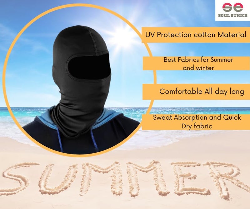 SOUL eTHICS Unisex Premium Spandex Breathable, Stretchable Full Face Mask For Winter, Dust, Cold, Protection, Bike Riding, Helmet Cap, and All Other Outdoor Activities Black, Free Size - Image 4