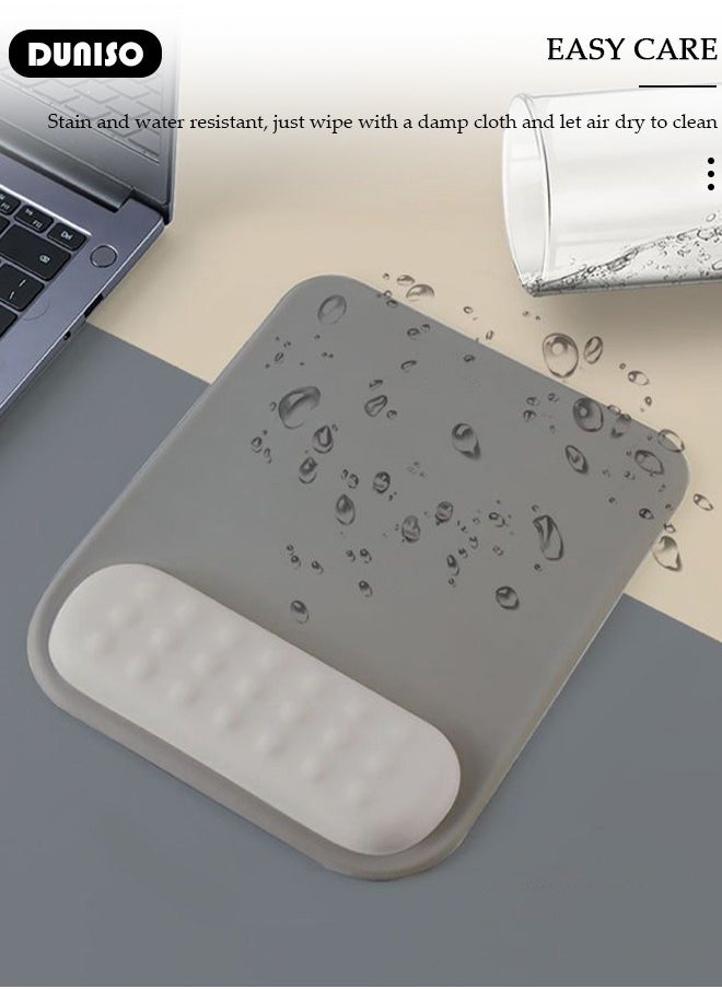 Superfine Fiber Soft Memory Foam Ergonomic Mouse Pad with Wrist Rest Support, Comfortable Large Mouse pad with Non-Slip Base for Pain Relief Computer, Laptop, Gaming, Office, Etc (Navy Blue)