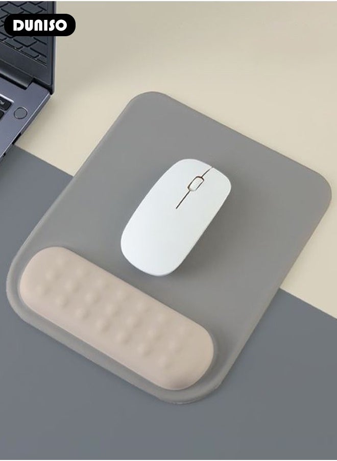 Superfine Fiber Soft Memory Foam Ergonomic Mouse Pad with Wrist Rest Support, Comfortable Large Mouse pad with Non-Slip Base for Pain Relief Computer, Laptop, Gaming, Office, Etc (Navy Blue)