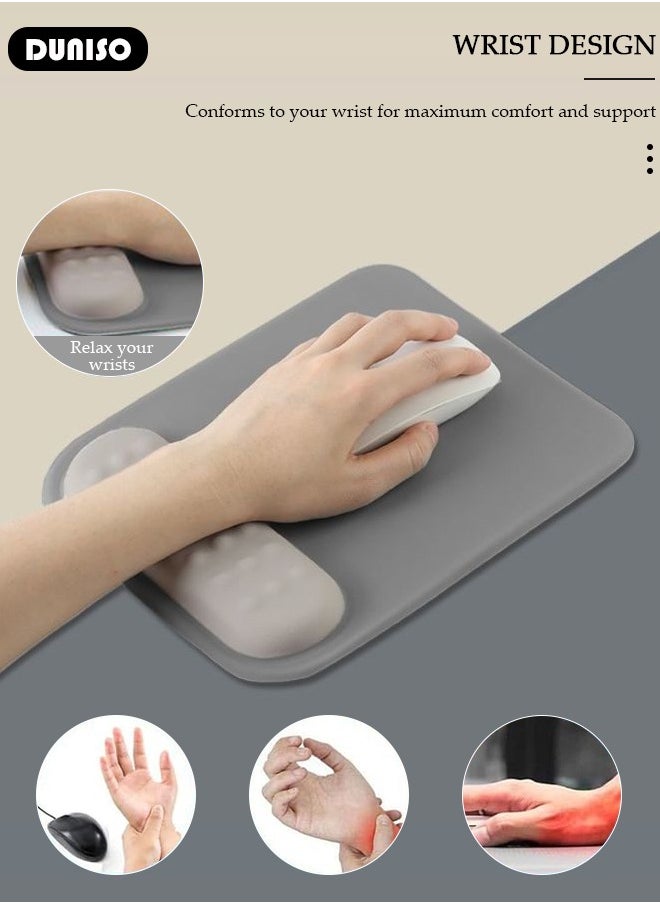 DUNISO Superfine Fiber Soft Memory Foam Ergonomic Mouse Pad with Wrist Rest Support, Comfortable Large Mouse pad with Non-Slip Base for Pain Relief Computer, Laptop, Gaming, Office, Etc (Navy Blue)  - Image 2