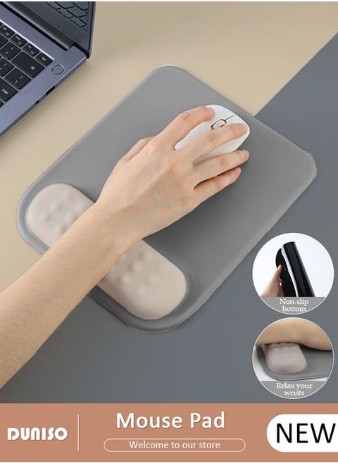 Superfine Fiber Soft Memory Foam Ergonomic Mouse Pad with Wrist Rest Support, Comfortable Large Mouse pad with Non-Slip Base for Pain Relief Computer, Laptop, Gaming, Office, Etc (Navy Blue)