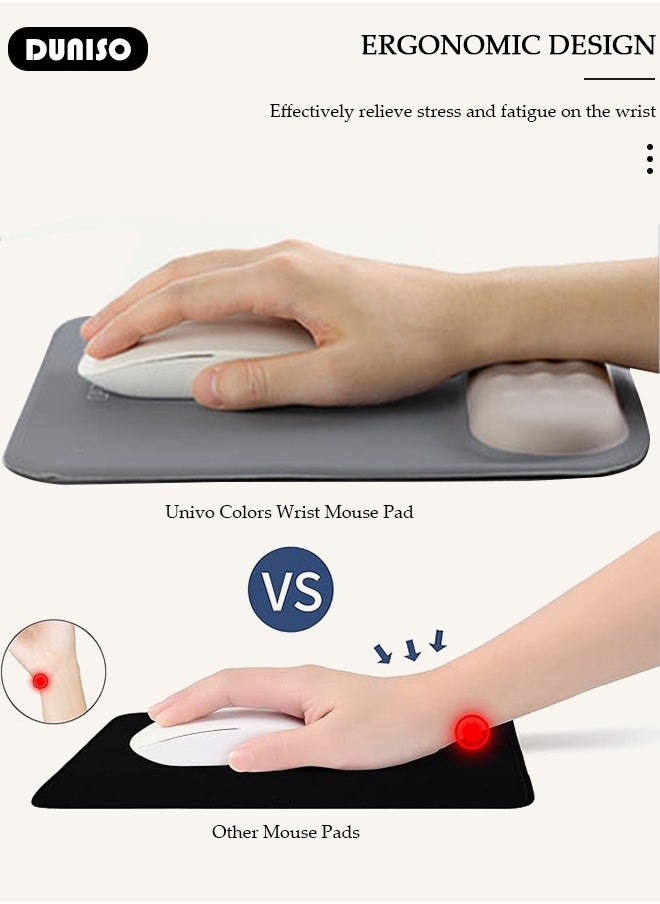 DUNISO Superfine Fiber Soft Memory Foam Ergonomic Mouse Pad with Wrist Rest Support, Comfortable Large Mouse pad with Non-Slip Base for Pain Relief Computer, Laptop, Gaming, Office, Etc (Navy Blue)  - Image 3