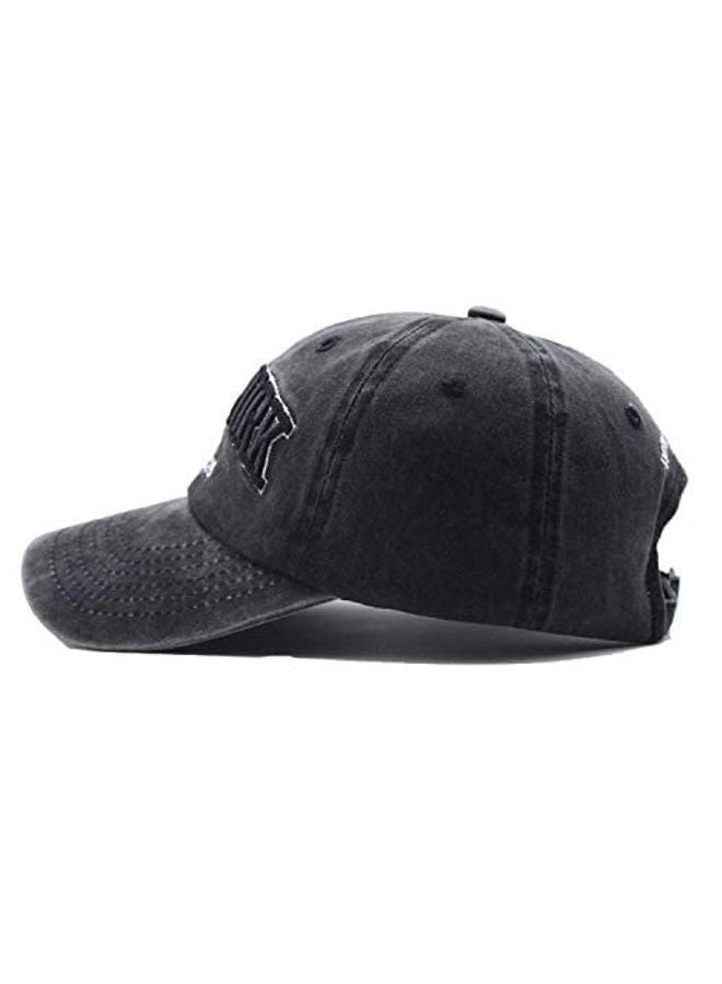 UTOWO New York Distressed Baseball Cap for Women Men, Washed Cotton Sun Dad Hat, Black, One size - Image 4