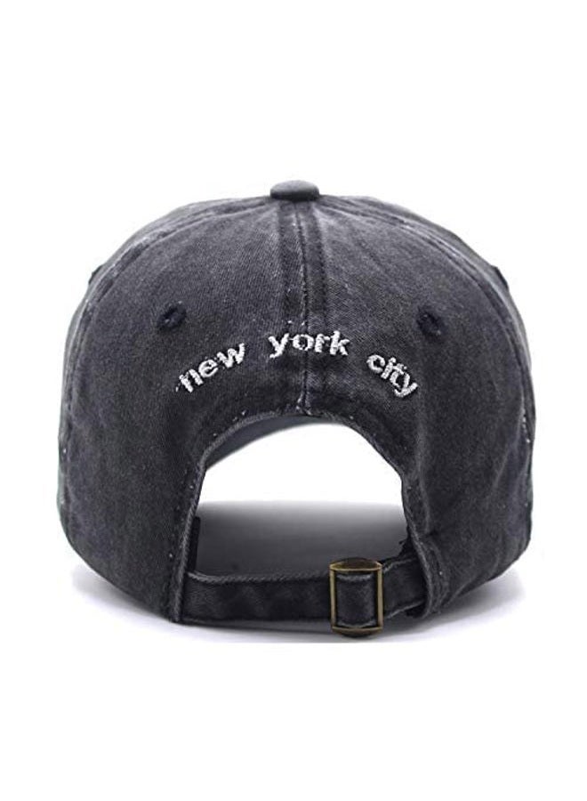 UTOWO New York Distressed Baseball Cap for Women Men, Washed Cotton Sun Dad Hat, Black, One size - Image 5