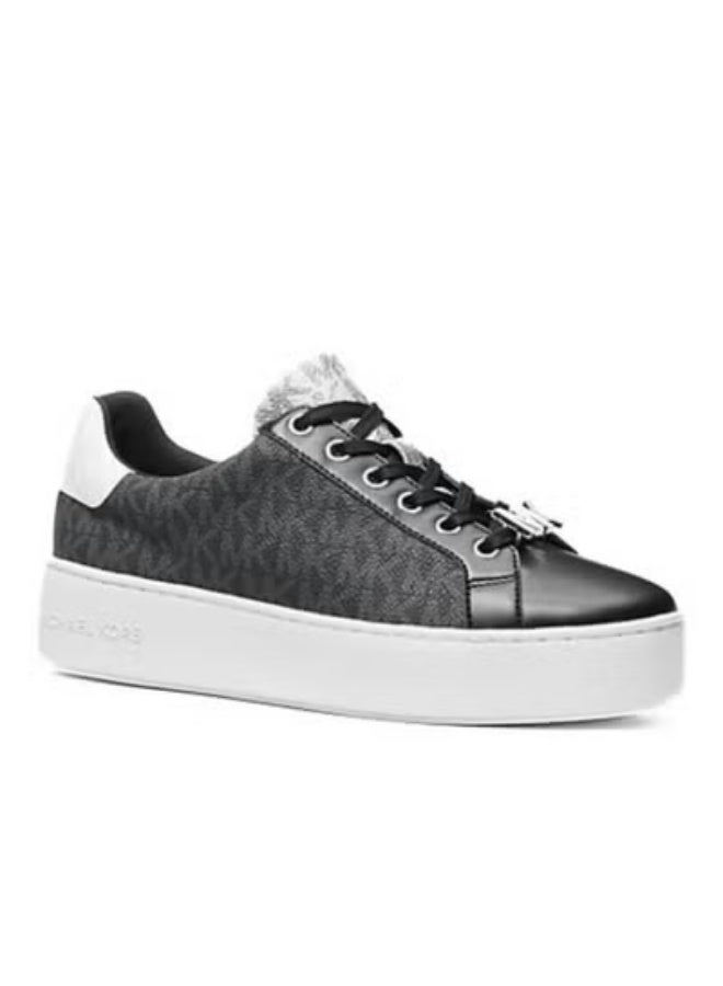 Michael Kors Women’s Monogram Logo Trainer – Grey Platform Sneakers, Size 8 - Image 2