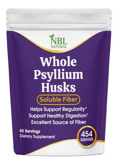 NBL Natural Whole Psyllium Husks – 454g | Soluble Fiber Supplement | 100% Pure & Natural | Supports Regularity & Digestive Wellness | 45 Servings  - Image 1