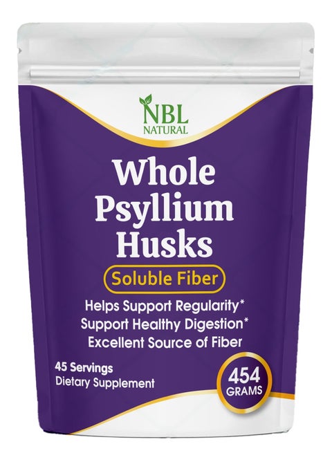 Whole Psyllium Husks – 454g | Soluble Fiber Supplement | 100% Pure & Natural | Supports Regularity & Digestive Wellness | 45 Servings