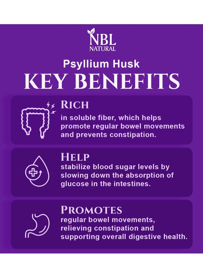 NBL Natural Whole Psyllium Husks – 454g | Soluble Fiber Supplement | 100% Pure & Natural | Supports Regularity & Digestive Wellness | 45 Servings  - Image 5