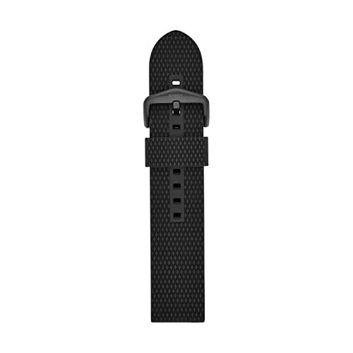 Fossil Mens 22mm Silicone Interchangeable Watch Band Strap Color Black Model S221430 - Image 1