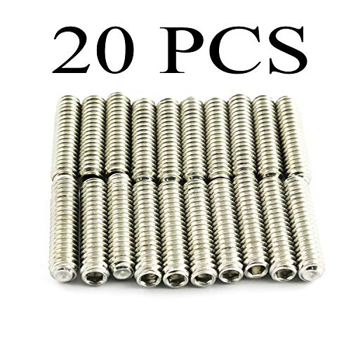 Pro Bamboo Kitchen 20PCS 1/4-20x1" Hexagon Hex Socket Set Screws 304 Stainless Steel Full Thread Cup Point Grub Screws - Image 2