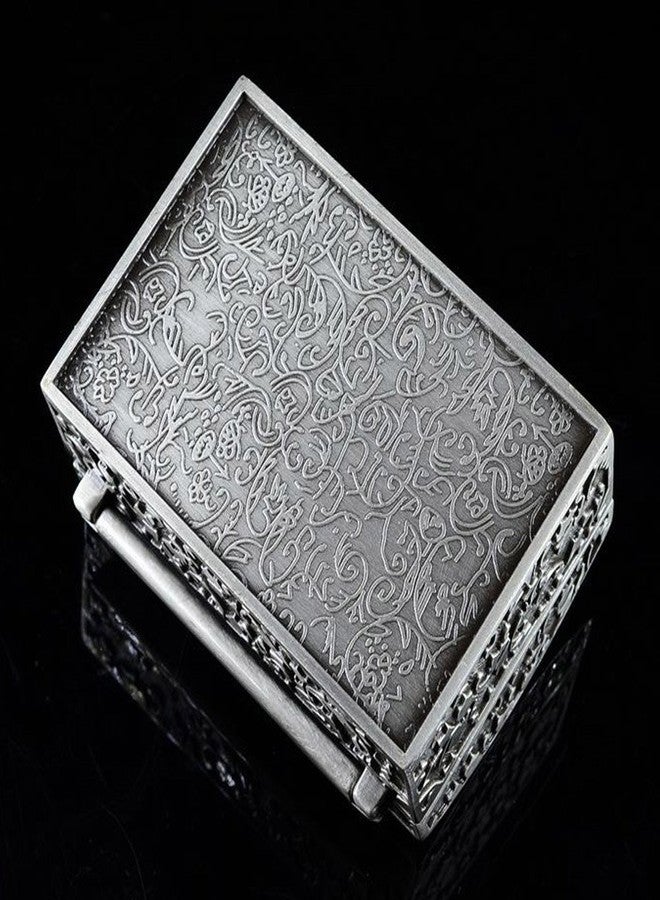 AVESON Vintage Metal Jewelry Box Small Trinket Storage Organizer Box Chest Ring Case for Girls Women, Tin Color, Small - Image 5