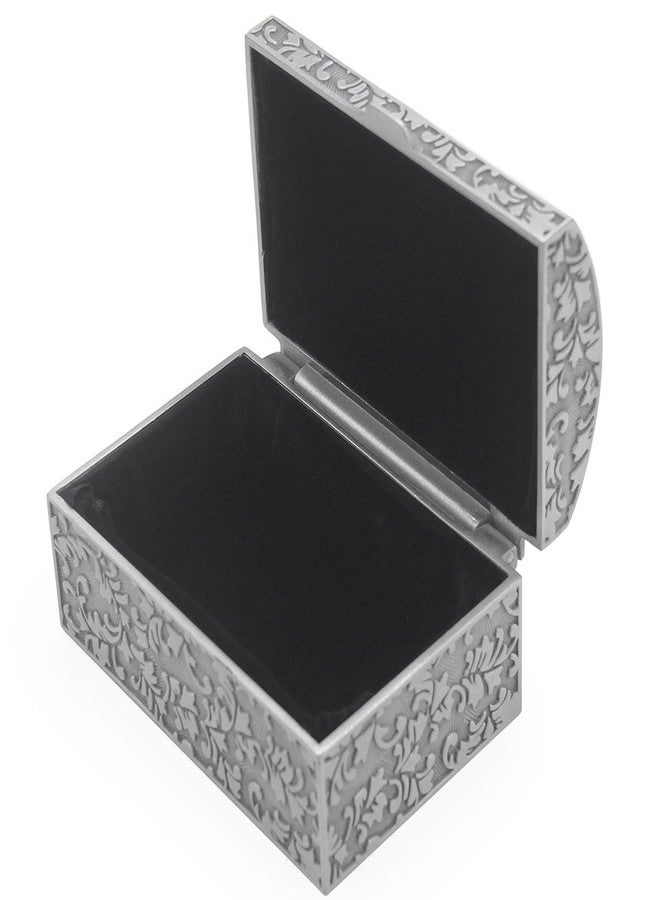 AVESON Vintage Metal Jewelry Box Small Trinket Storage Organizer Box Chest Ring Case for Girls Women, Tin Color, Small - Image 4