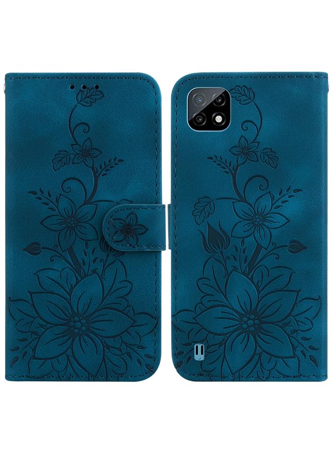 erorex Case For Realme C20 / C11 2021 Lily Embossed Leather Phone Case - Image 1