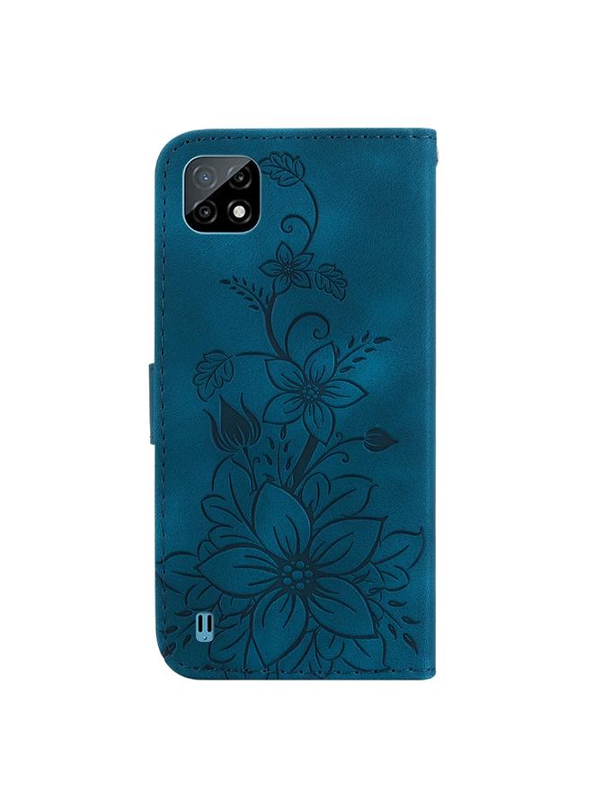 erorex Case For Realme C20 / C11 2021 Lily Embossed Leather Phone Case - Image 3