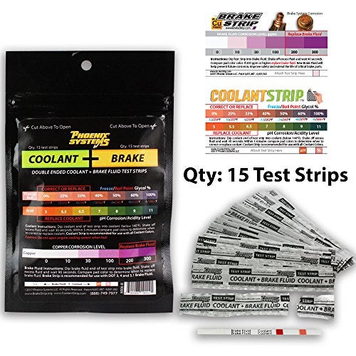 Phoenix Systems 8006-B Double-Ended Brake Fluid + Coolant Test Strips (15 foil wrapped test strips), 1 Pack - Image 2