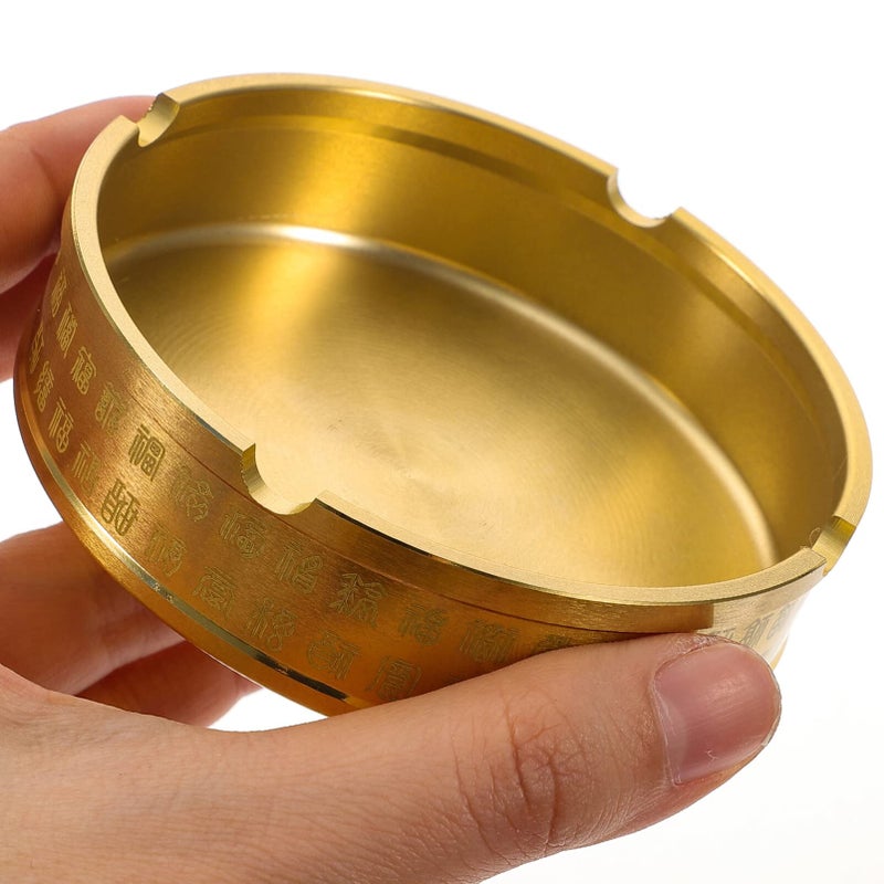 Metal Round Ashtray For Home Decoration Compact Tabletop For Living Room Office Indoor Outdoor Use - Image 5