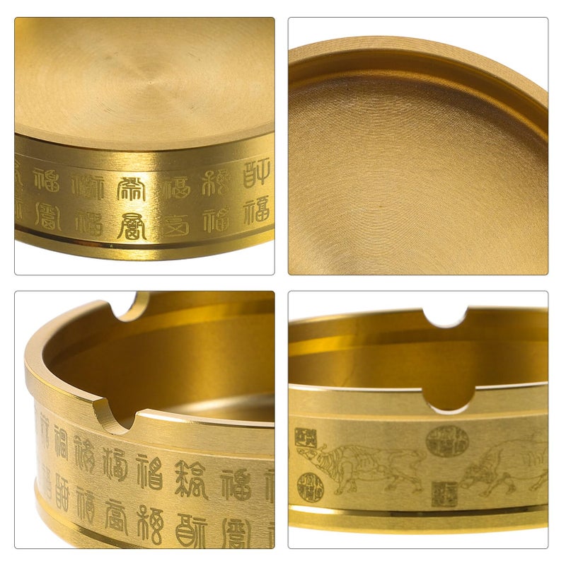 Metal Round Ashtray For Home Decoration Compact Tabletop For Living Room Office Indoor Outdoor Use - Image 4