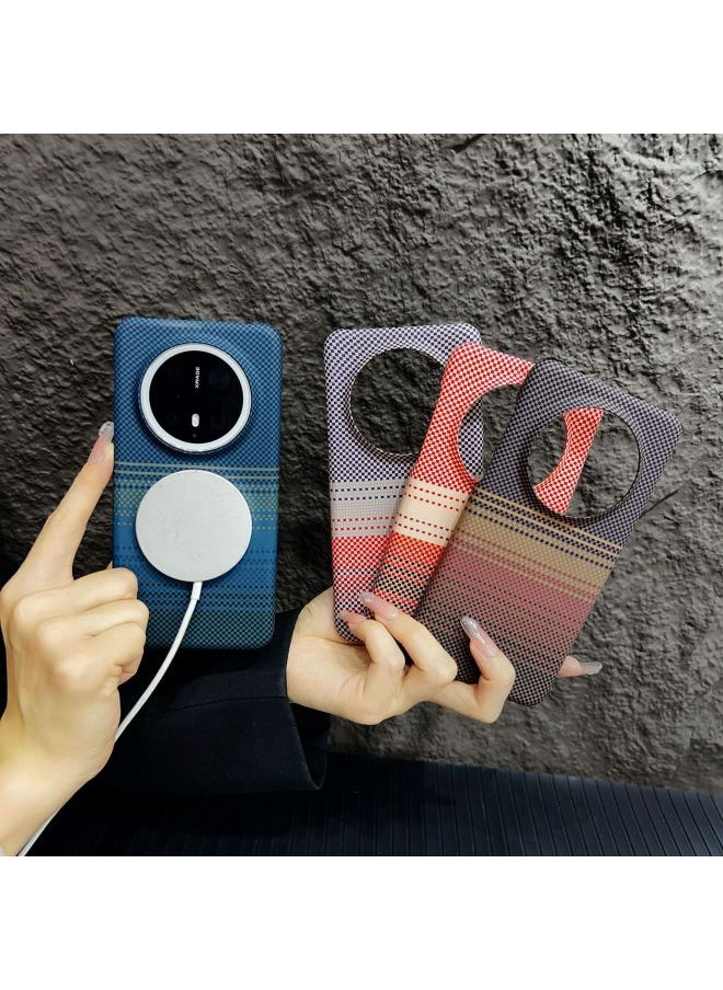 حافظة هاتف مغناطيسية من ألياف الكربون لهاتف HuaweiMate70pro P70 Kevlar Frosted Magic7p - اللون: Starry Sky Black - النماذج القابلة للتطبيق: Honor Magic7