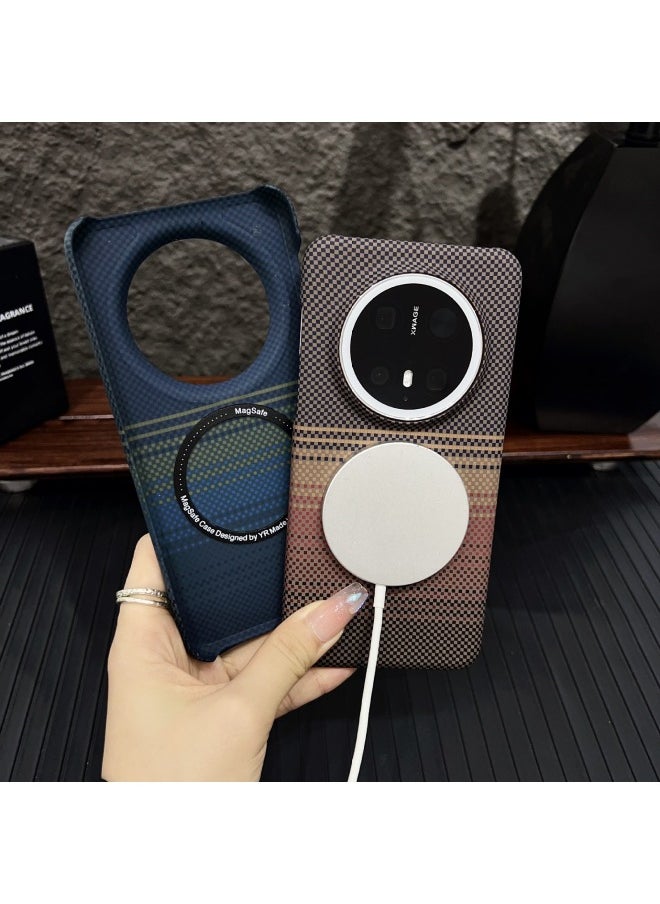حافظة هاتف مغناطيسية من ألياف الكربون لهاتف HuaweiMate70pro P70 Kevlar Frosted Magic7p - اللون: Starry Sky Black - النماذج القابلة للتطبيق: Honor Magic7
