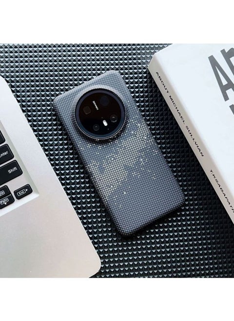 حافظة هاتف مغناطيسية من ألياف الكربون لهاتف HuaweiMate70pro P70 Kevlar Frosted Magic7p - اللون: Starry Sky Black - النماذج القابلة للتطبيق: Honor Magic7
