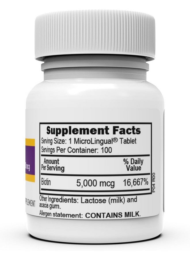 Superior Source Superior Source Biotin 5000 mcg. Under The Tongue Quick Dissolve MicroLingual Tablets, 100 Count, Supports Healthy Hair, Skin, and Nail Growth, Helps Support Energy Metabolism, Non-GMO  - Image 2