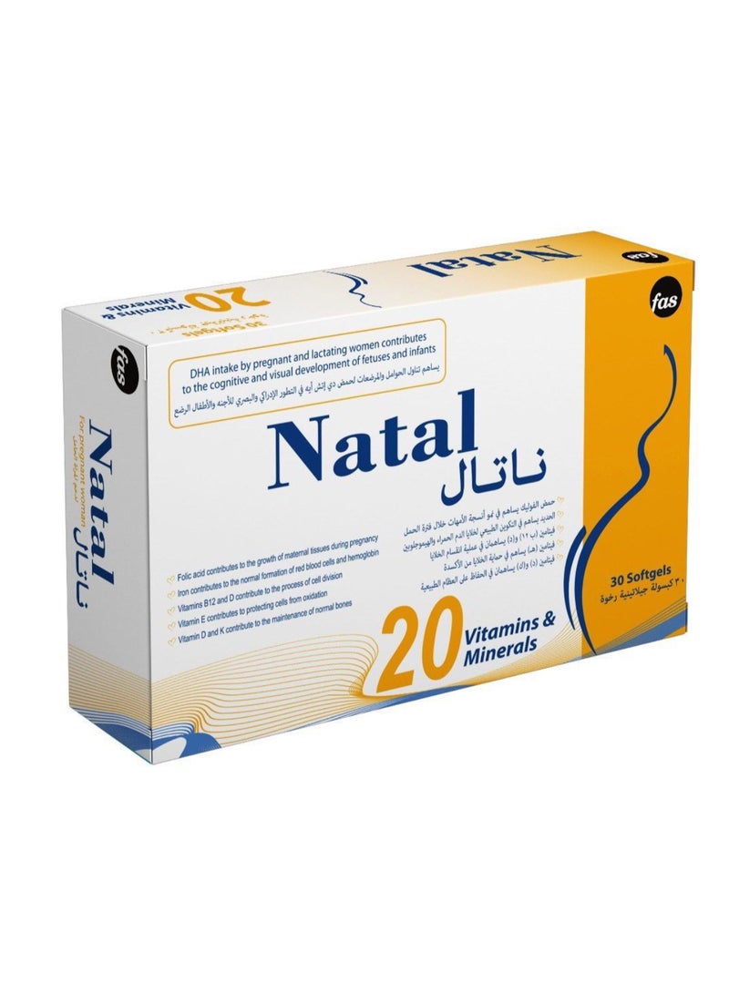 fas Natal Pregnancy Multivitamins & Minerals 60 Softgels (30 Of Each Type)