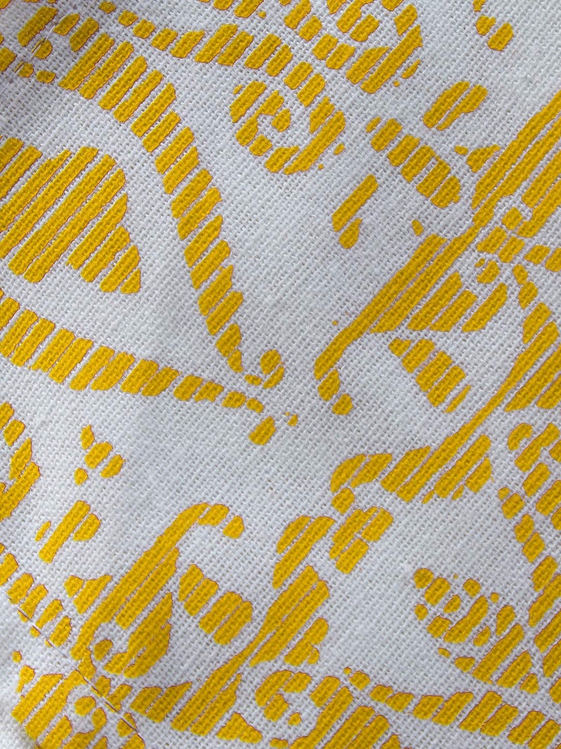 Dekor World Cotton Printed Abstract Rectangle Table Cover with Place Mat - Yellow, 9 Piece - Image 4