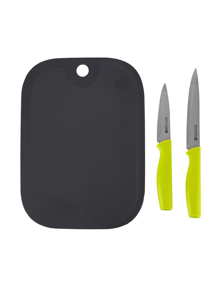 Royalford 2pcs Knife with Cutting Board RF12468 Includes 5" Utility Knife, 3.5" Paring Knife and PP Chopping Board Extra Sharp Stainless Steel Blade, Ergonomic, Anti-Slip Handle, Dishwasher Safe Multicolor - Image 4