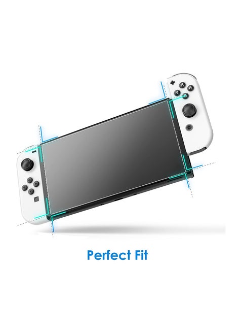 Screen Protector Film Compatible with Nintendo Switch (OLED Model) 2021 Version, 7 Inches, Tempered Glass