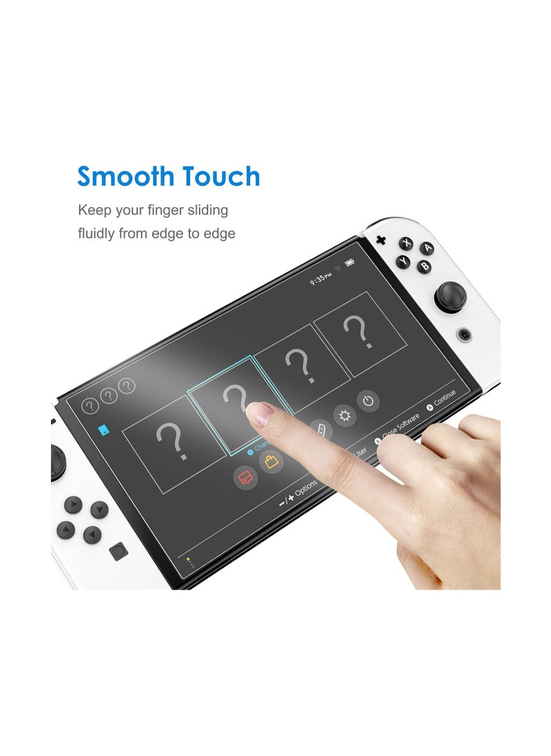 Screen Protector Film Compatible with Nintendo Switch (OLED Model) 2021 Version, 7 Inches, Tempered Glass